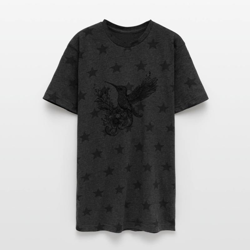 Hummingbird Tattoo Style Flying With Wide Wings