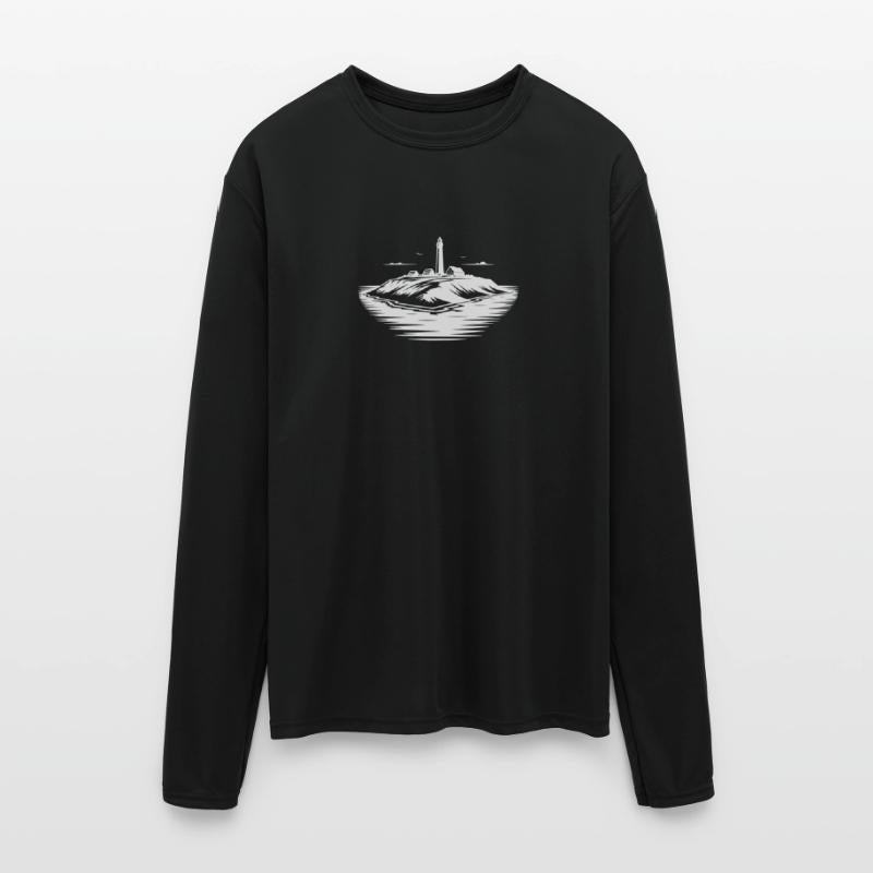 Island With Lighthouse On The Coast