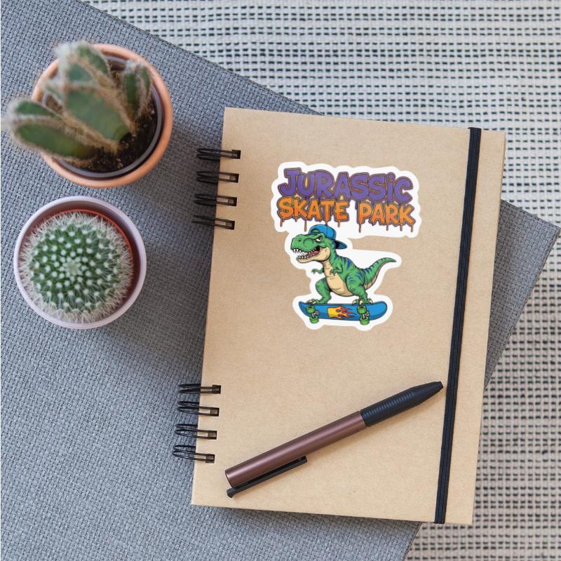 Jurassic Skate Park Dinosaur Illustration