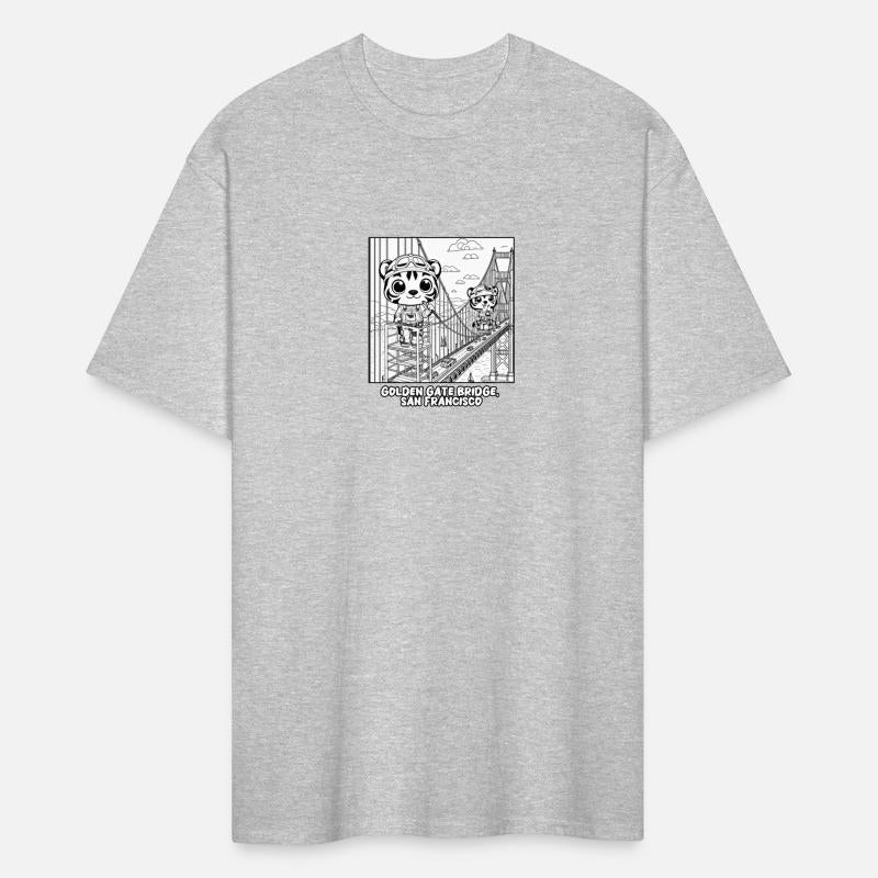 Kawaii Tiger at Golden Gate Bridge San Francisco