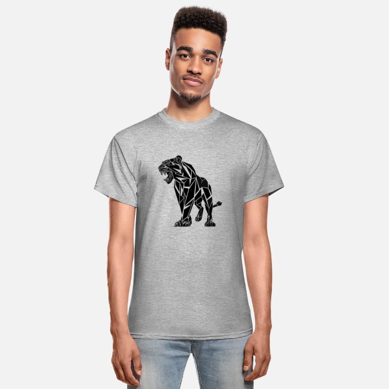 Lion Geometric Black and White Illustration of a T