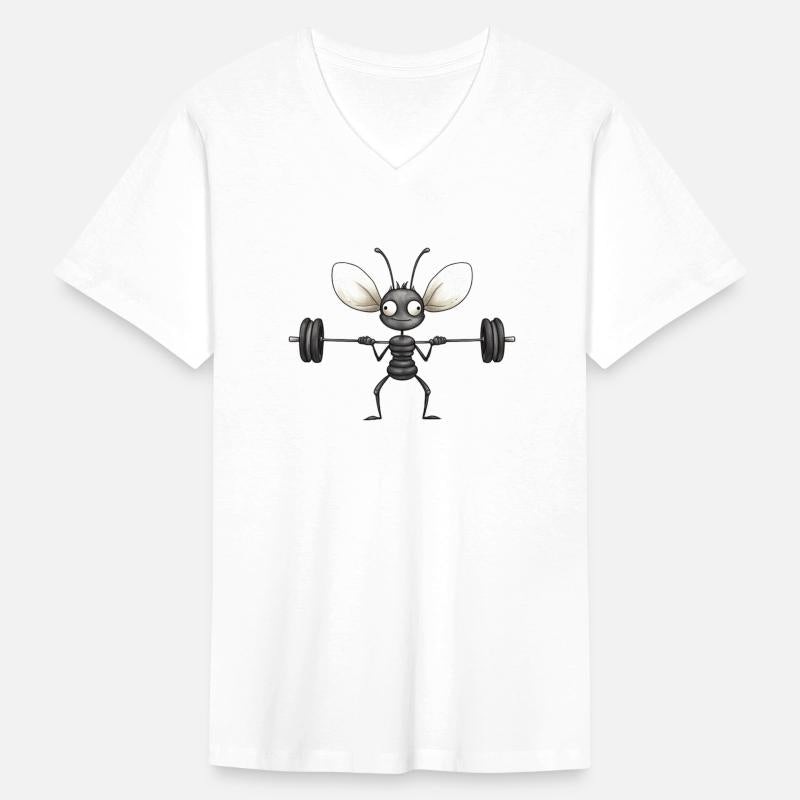 Little Cute Skinny Ant Lifts Weights in the Gym