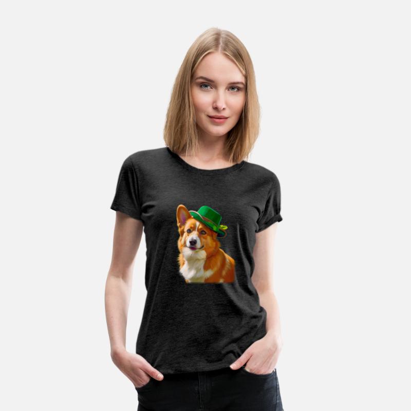 majestic Welsh Corgi dog with Irish Hat