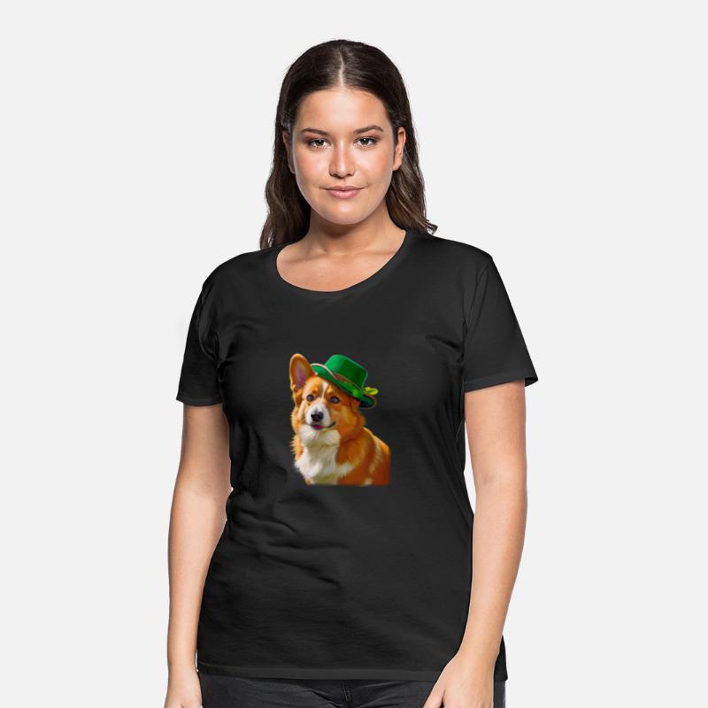 majestic Welsh Corgi dog with Irish Hat