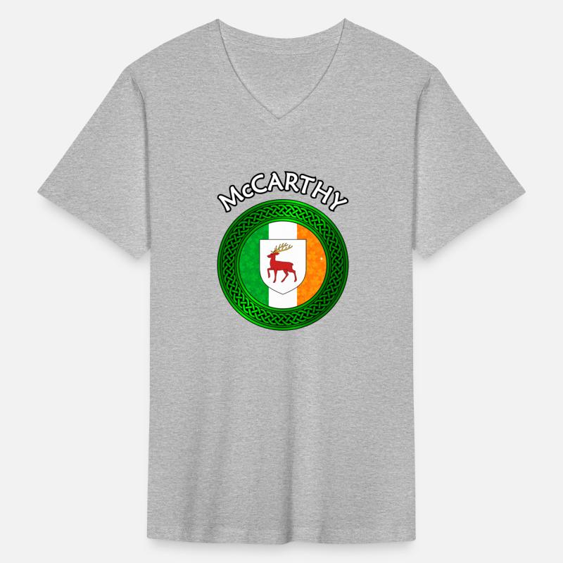 McCarthy Coat of Arms on Shamrock Irish Flag