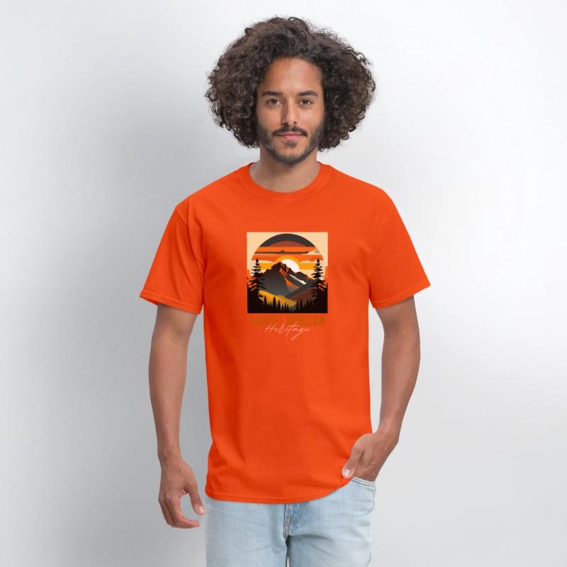 Mountain Illustration T-shirt sunset horizon