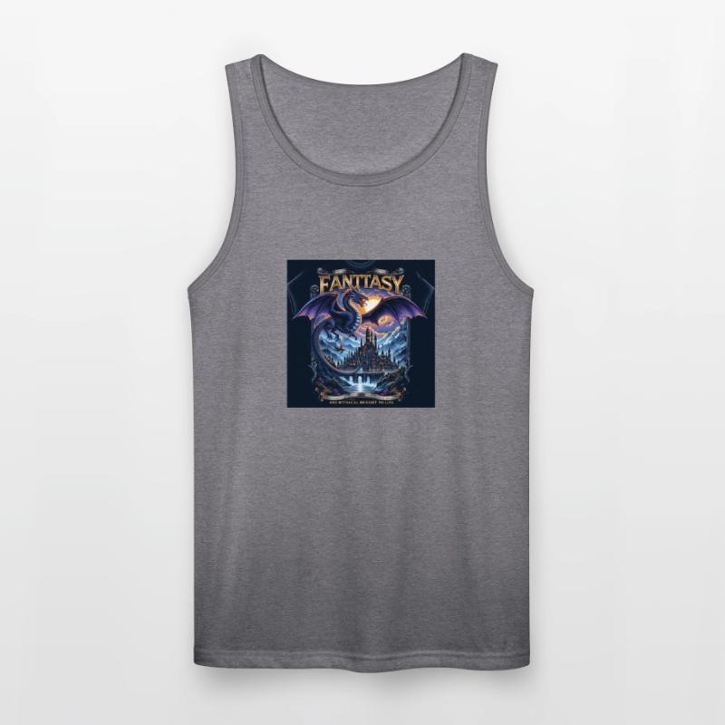 Mythical Dragon Over Fantasy Castle