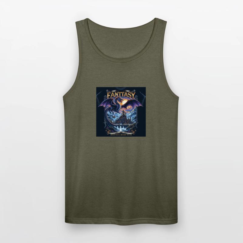 Mythical Dragon Over Fantasy Castle