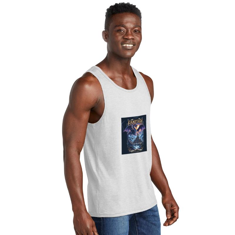 Mythical Dragon Over Fantasy Castle