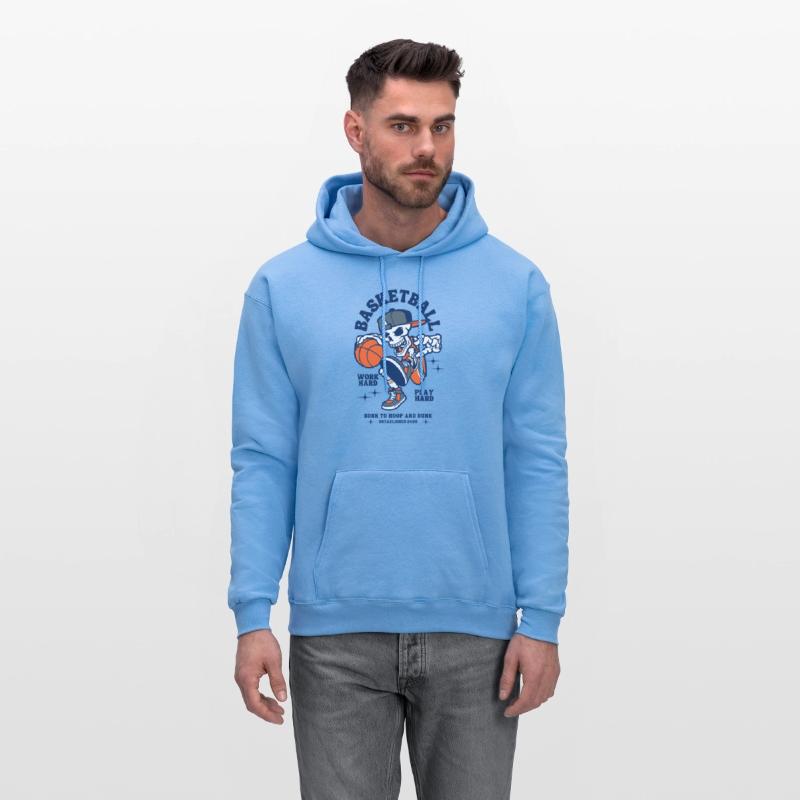 Navy and Orange Illustration Skull Basketball