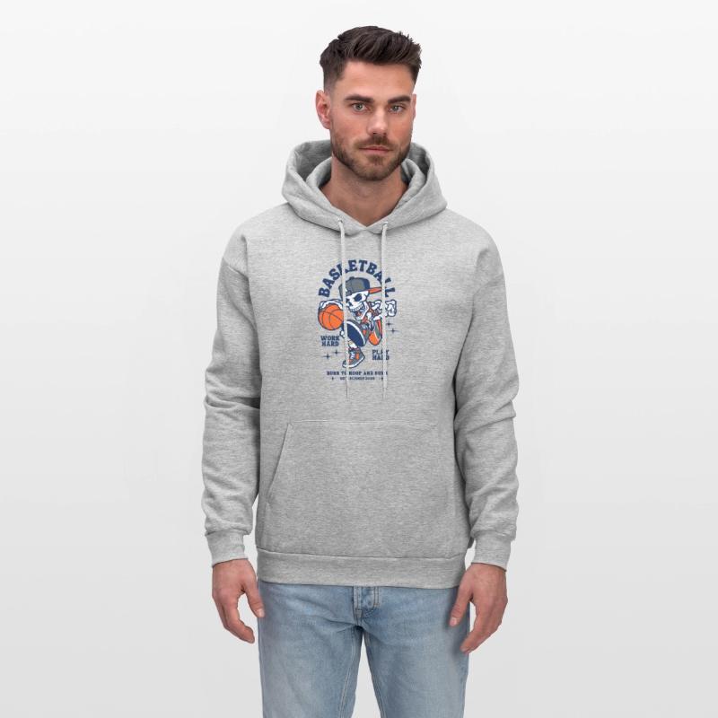 Navy and Orange Illustration Skull Basketball