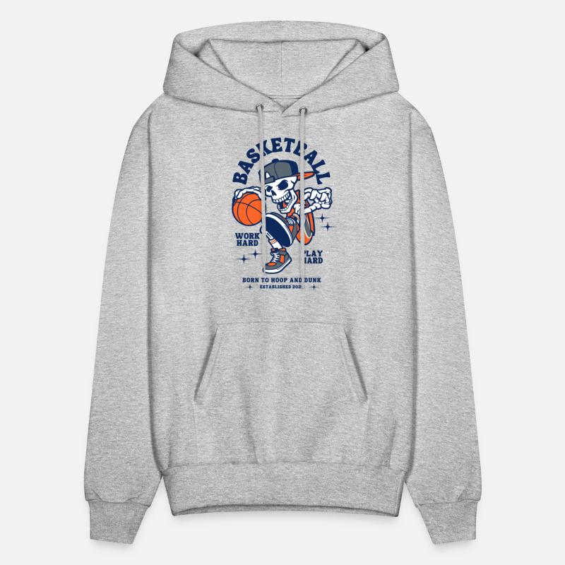 Navy and Orange Illustration Skull Basketball