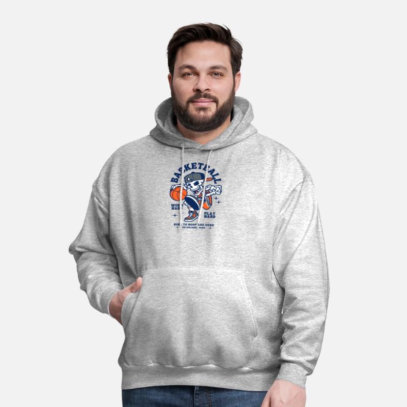 Navy and Orange Illustration Skull Basketball