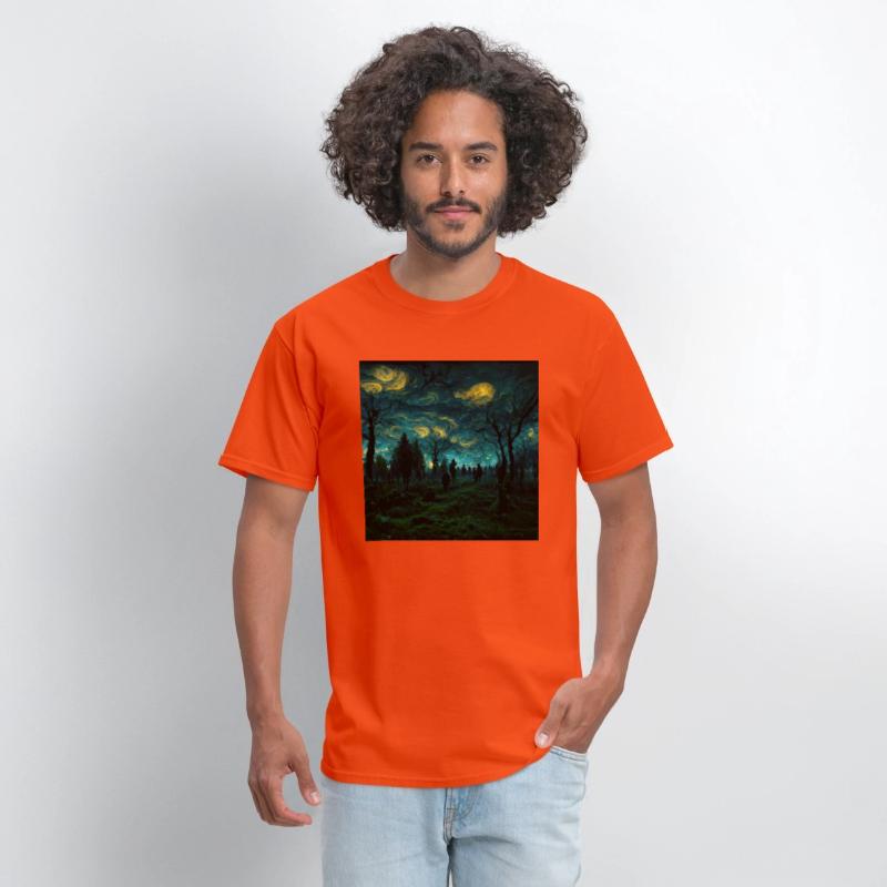 Night sky in Dark forest