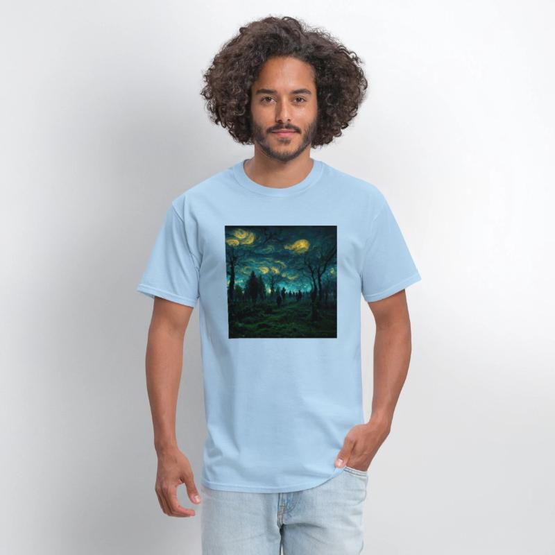 Night sky in Dark forest