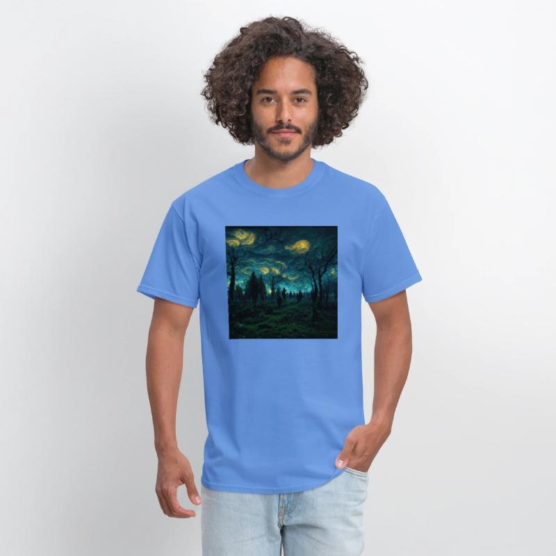 Night sky in Dark forest