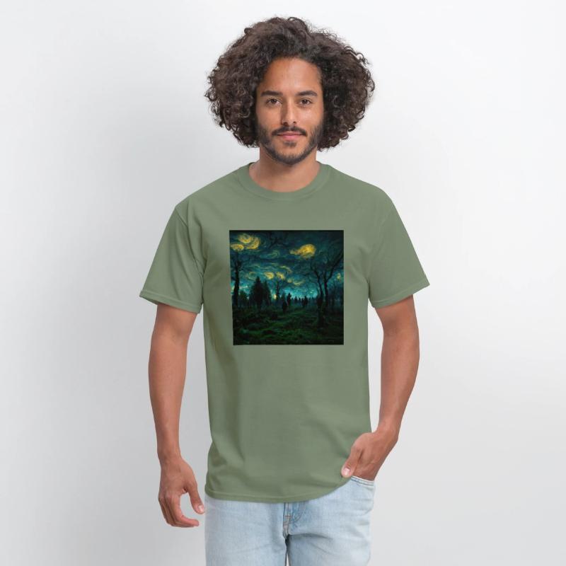 Night sky in Dark forest