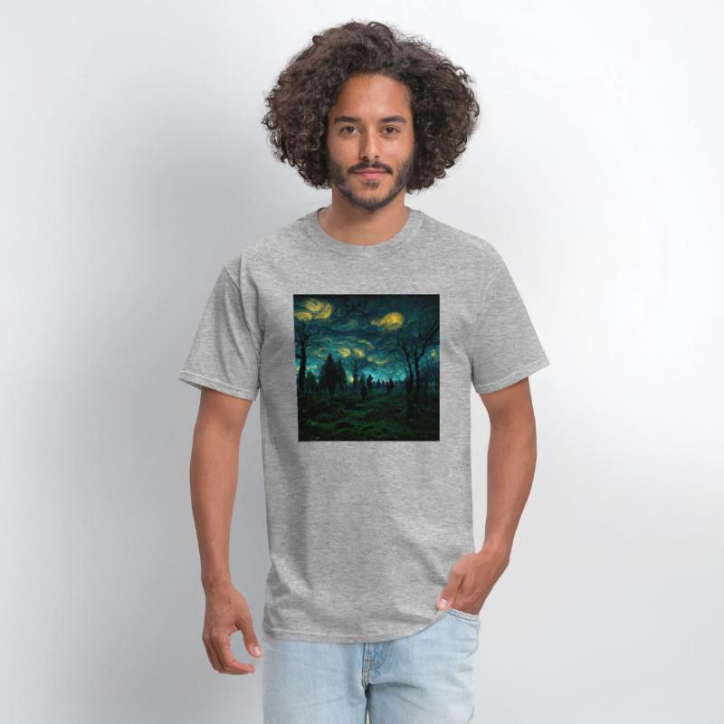 Night sky in Dark forest