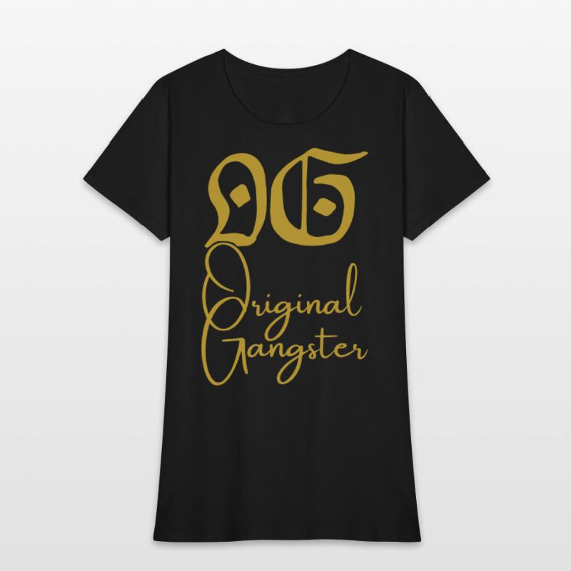 O.G. Original Gangster (Gold gothic & cursive font