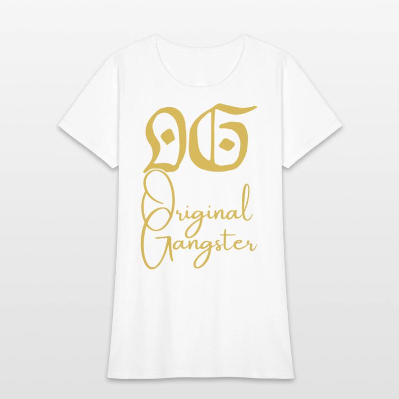 O.G. Original Gangster (Gold gothic & cursive font