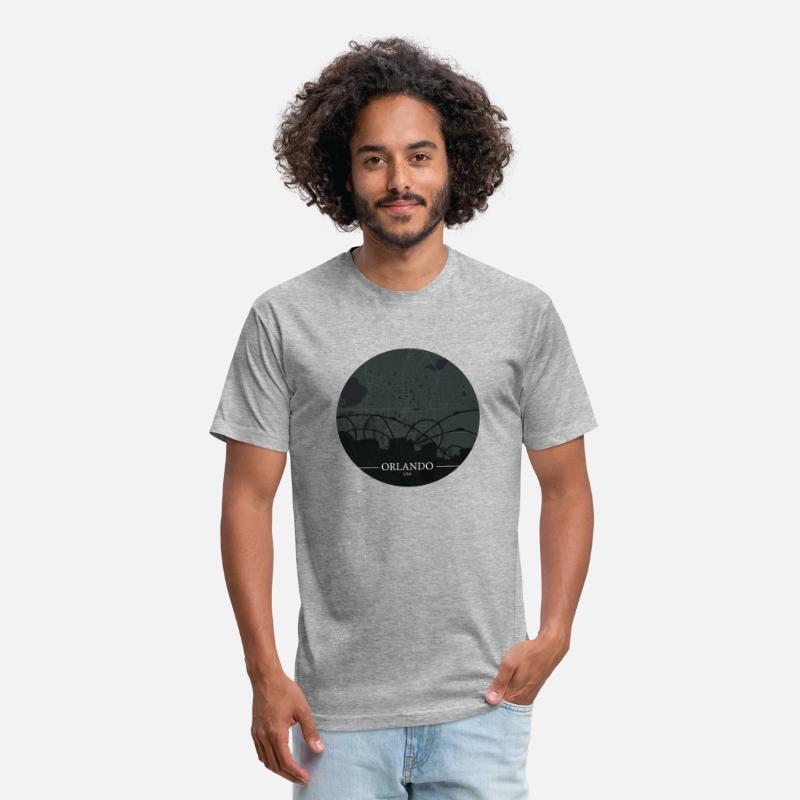 Orlando city map with silhouette