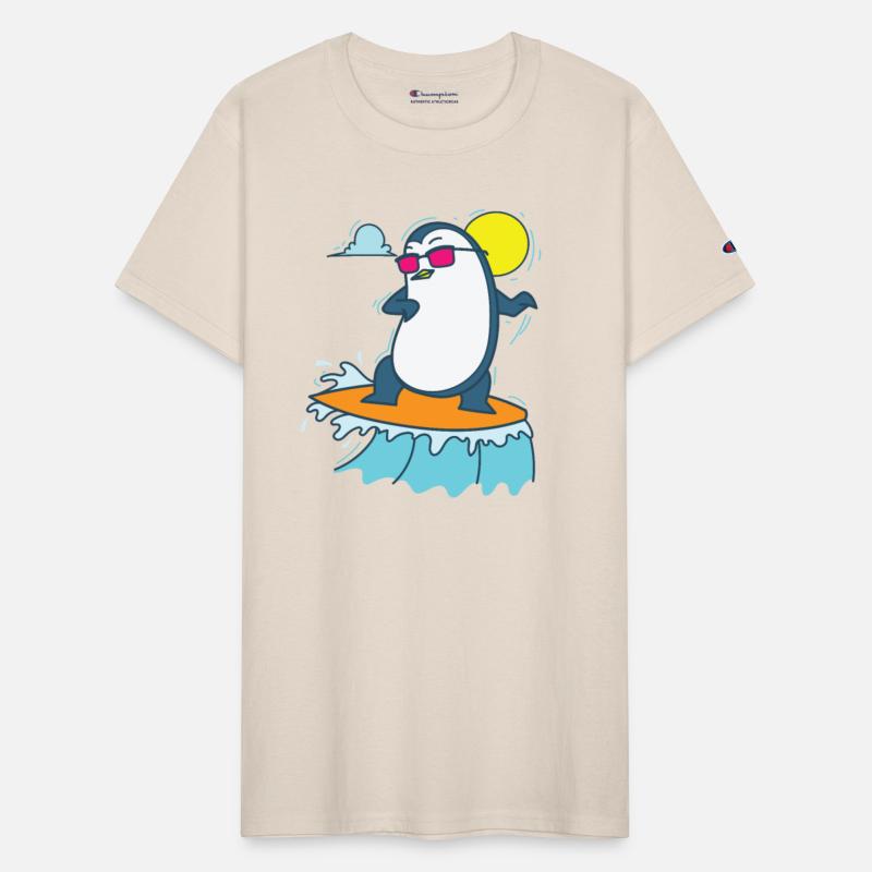 Penguin surfing on the Beach Antarctic Bird