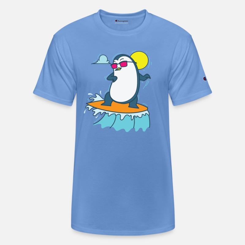 Penguin surfing on the Beach Antarctic Bird