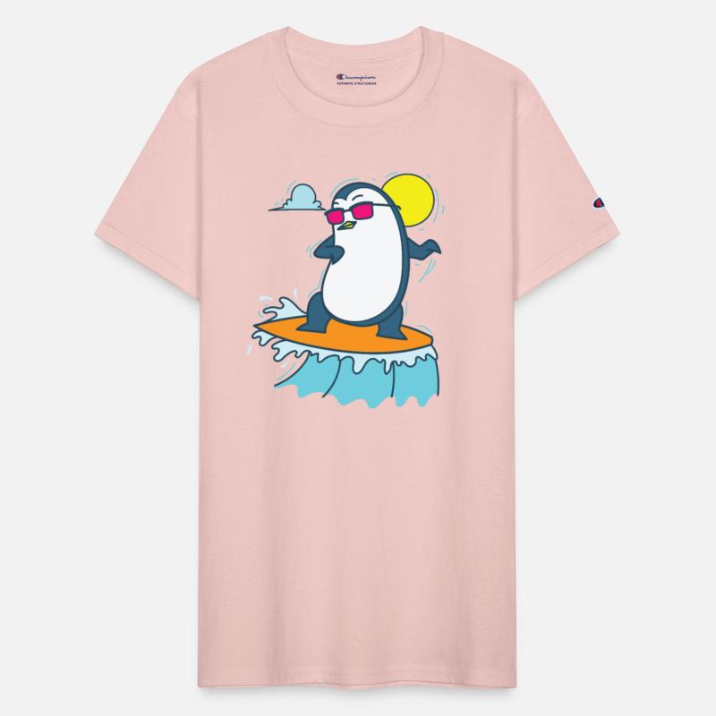 Penguin surfing on the Beach Antarctic Bird