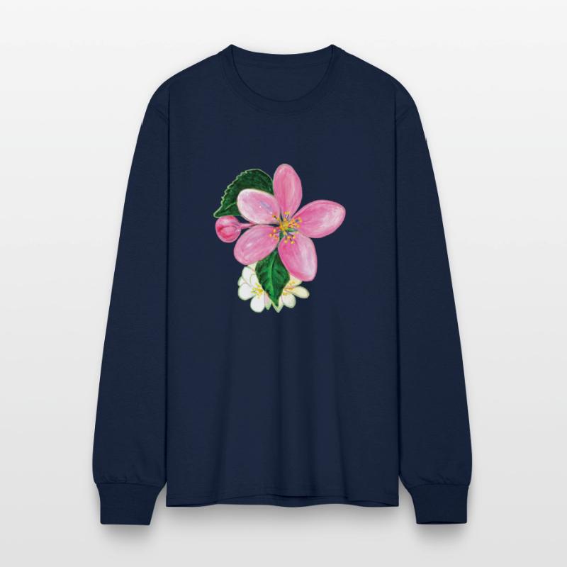 Pink Nectarine Blossom Flower Illustration