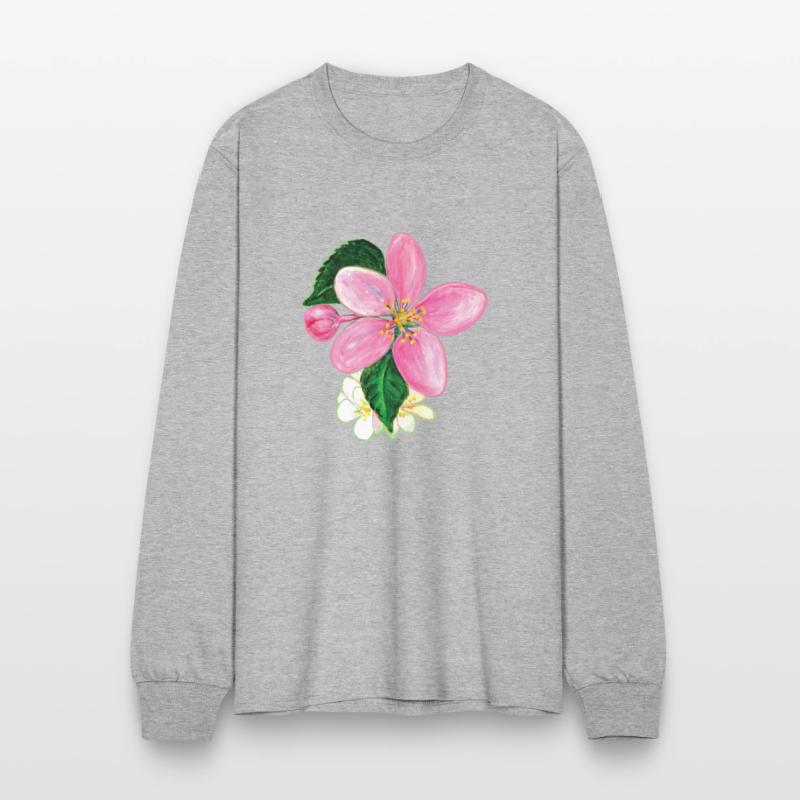 Pink Nectarine Blossom Flower Illustration