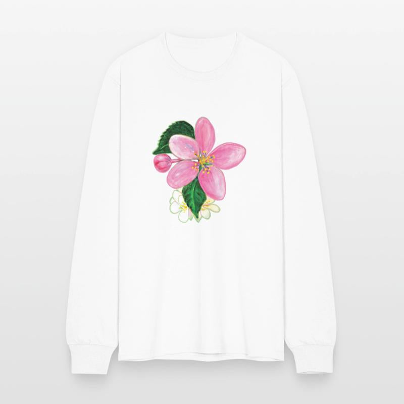Pink Nectarine Blossom Flower Illustration