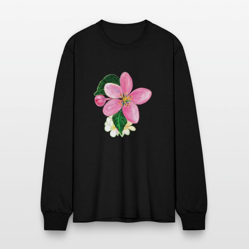 Pink Nectarine Blossom Flower Illustration