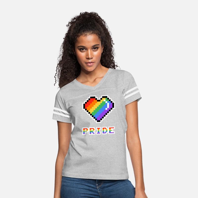 Pixel heart Pride rainbow colored
