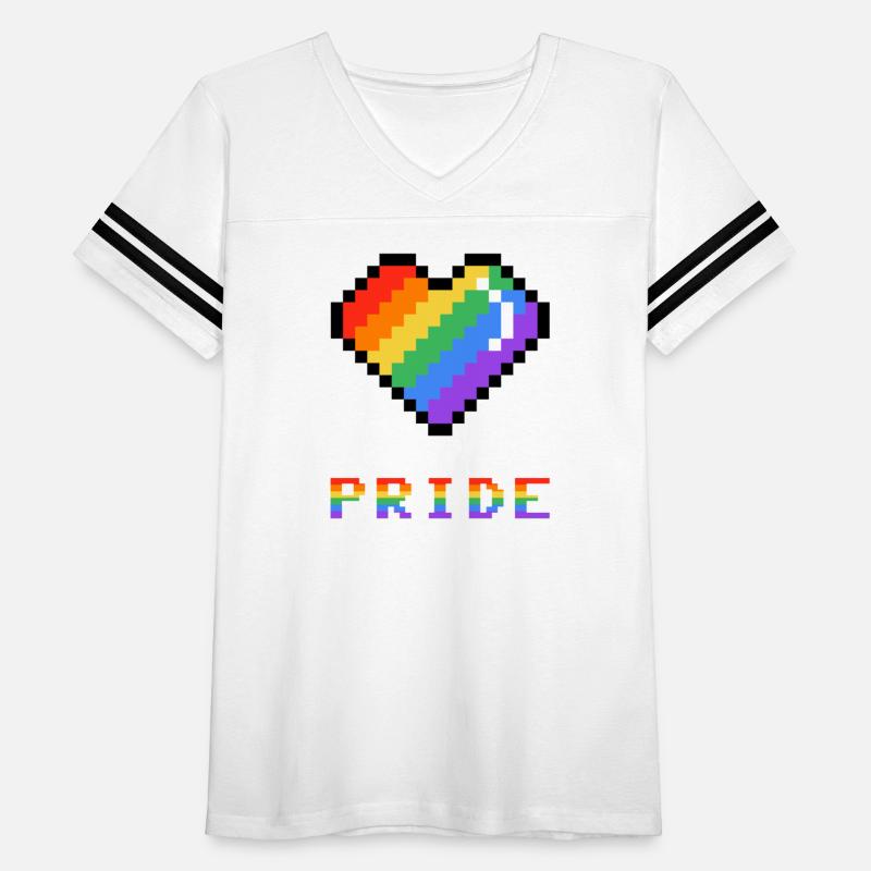 Pixel heart Pride rainbow colored