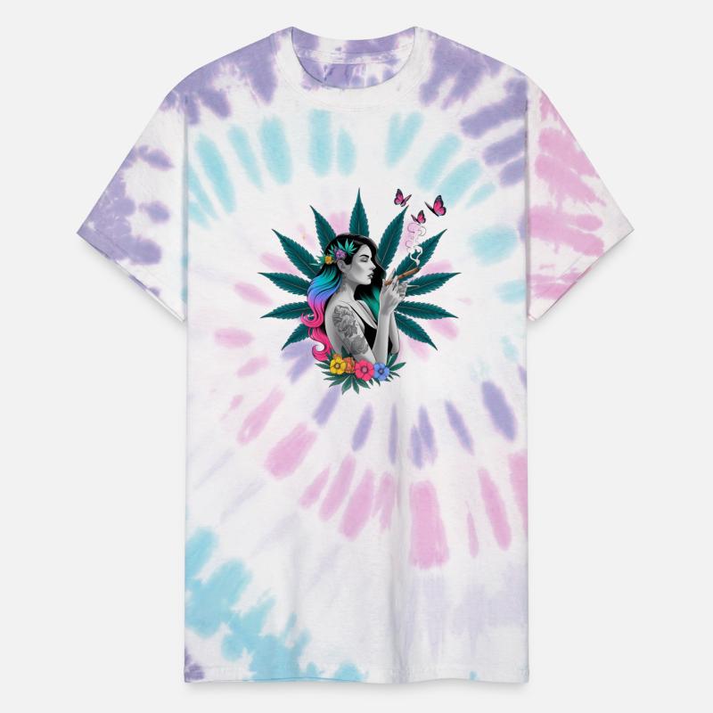 Rainbow Hair Tattooed Woman