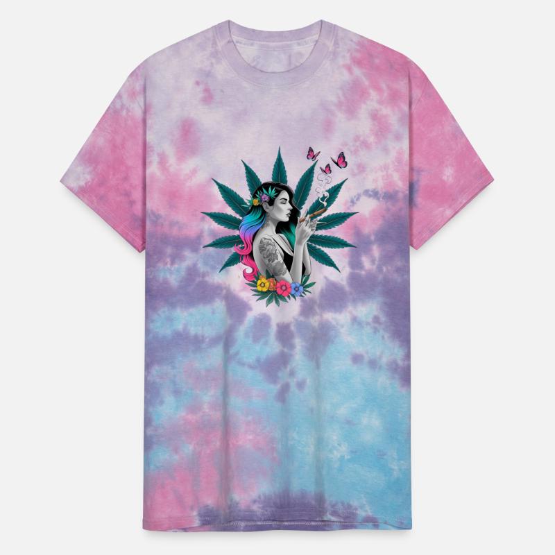 Rainbow Hair Tattooed Woman