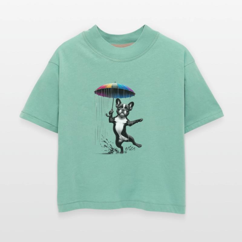 Rainy Day Companion: French Bulldog with Umbrella