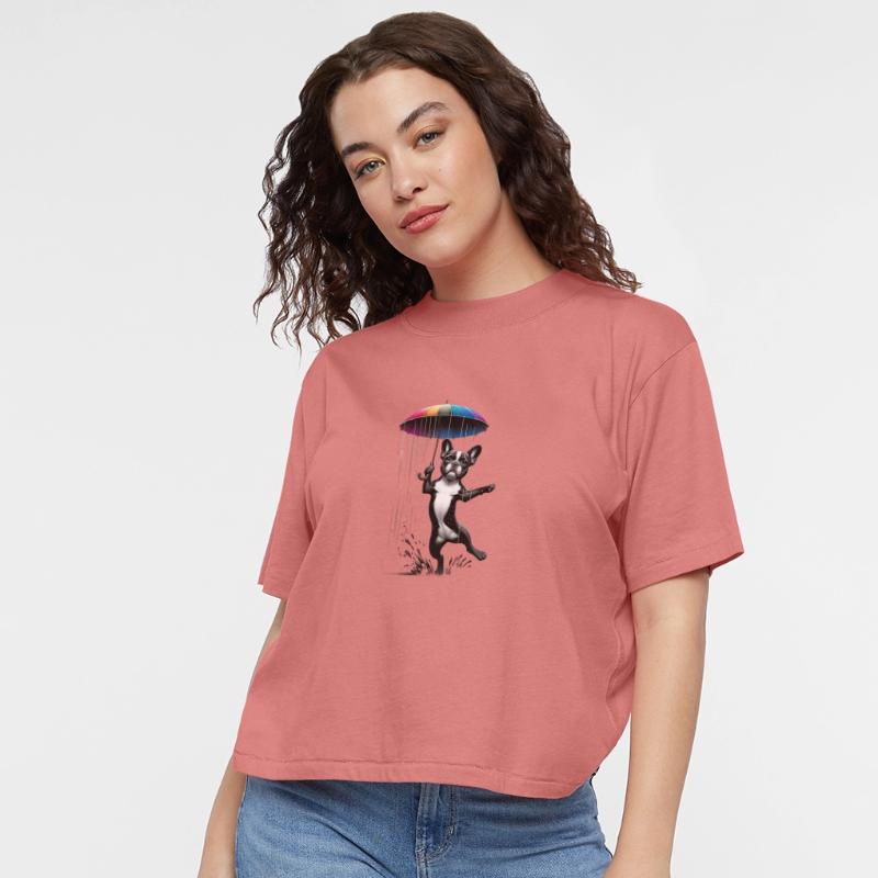 Rainy Day Companion: French Bulldog with Umbrella