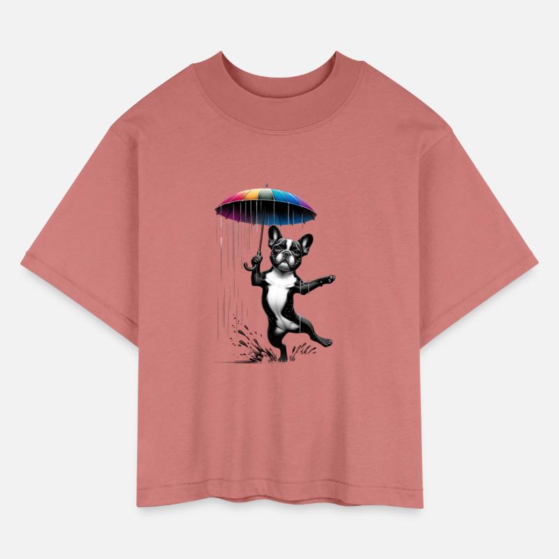 Rainy Day Companion: French Bulldog with Umbrella