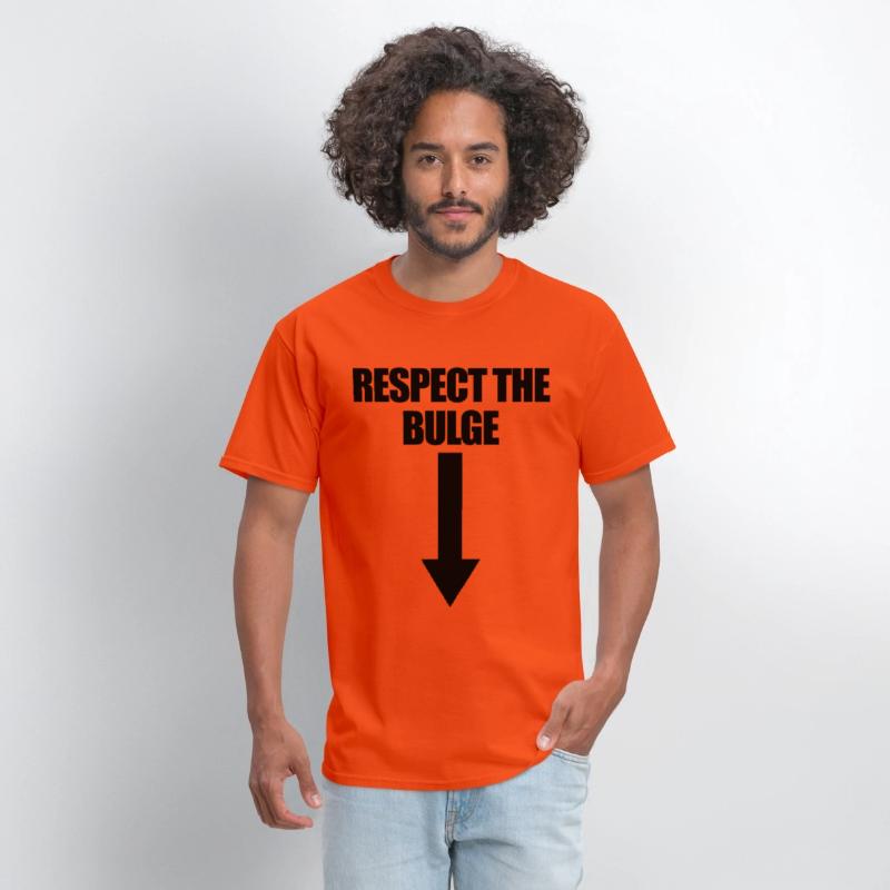 Respect The Bulge Arrow Down Funny Raunchy Men's