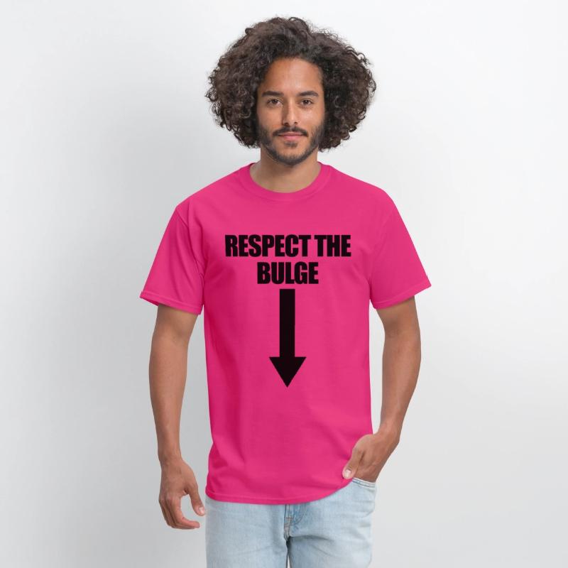 Respect The Bulge Arrow Down Funny Raunchy Men's