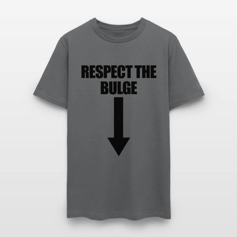 Respect The Bulge Arrow Down Funny Raunchy Men's