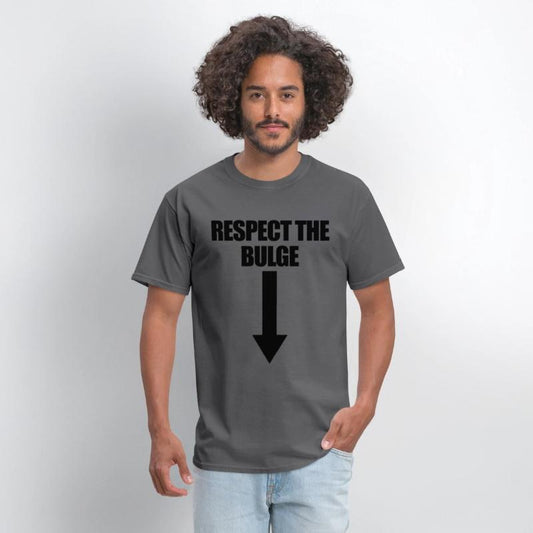 Respect The Bulge Arrow Down Funny Raunchy Men's
