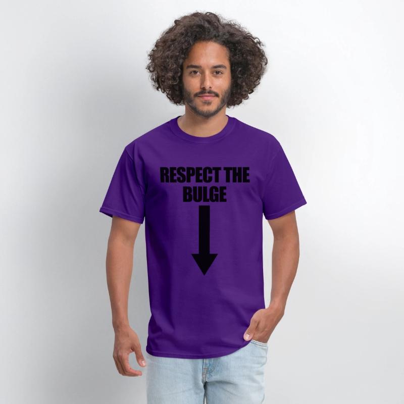 Respect The Bulge Arrow Down Funny Raunchy Men's