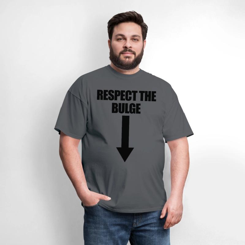 Respect The Bulge Arrow Down Funny Raunchy Men's