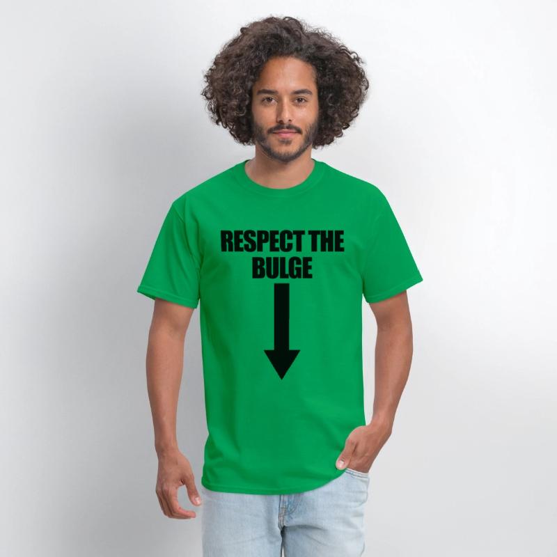 Respect The Bulge Arrow Down Funny Raunchy Men's