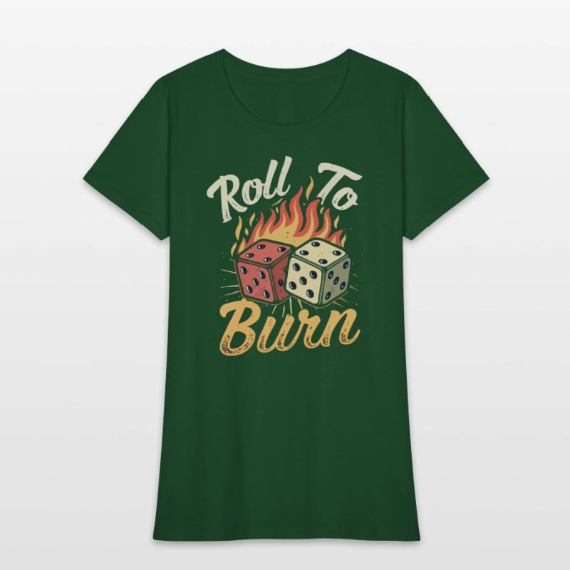 Roll To Burn – Fiery Dice Adventure T-Shirt