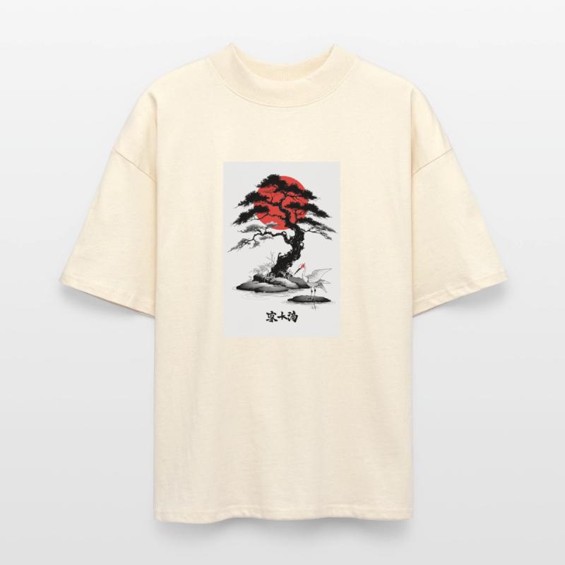 Serene Japanese Garden and Crane Design