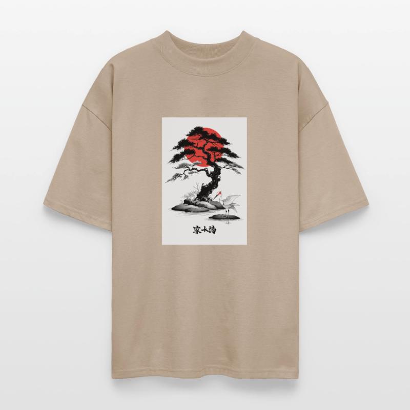 Serene Japanese Garden and Crane Design