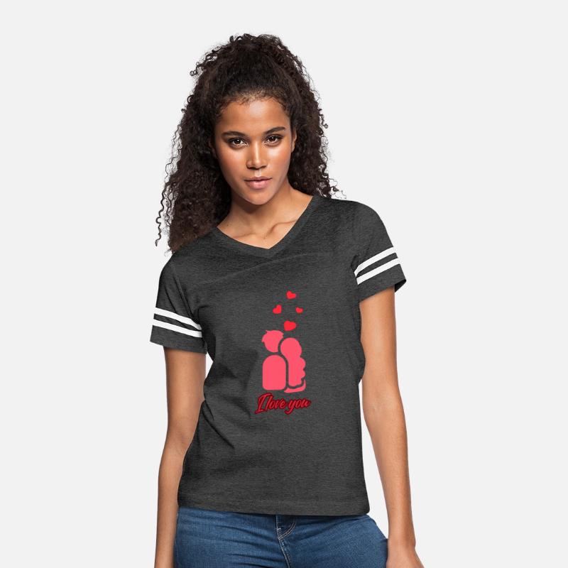 Simple couple and Heart Illustration T-shirt